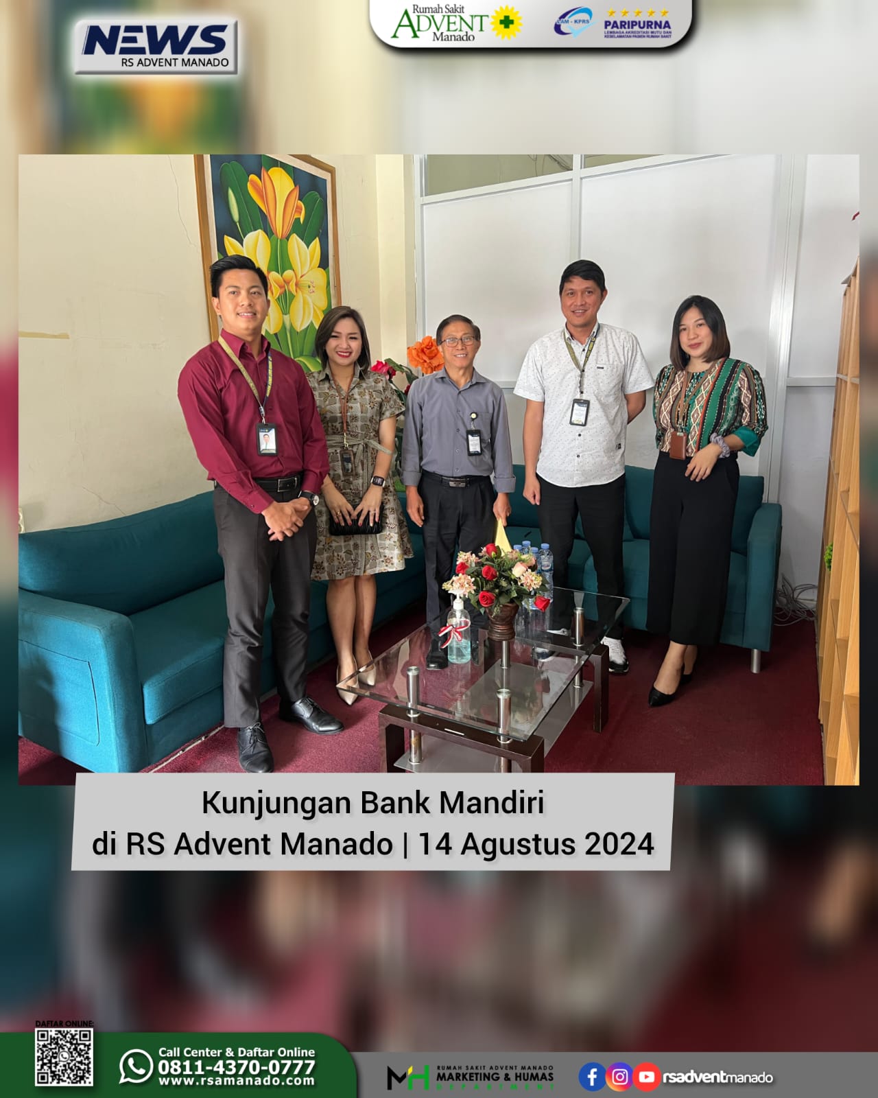 Kunjungan Bank Mandiri di RS Advent Manado 14 Agustus 2024