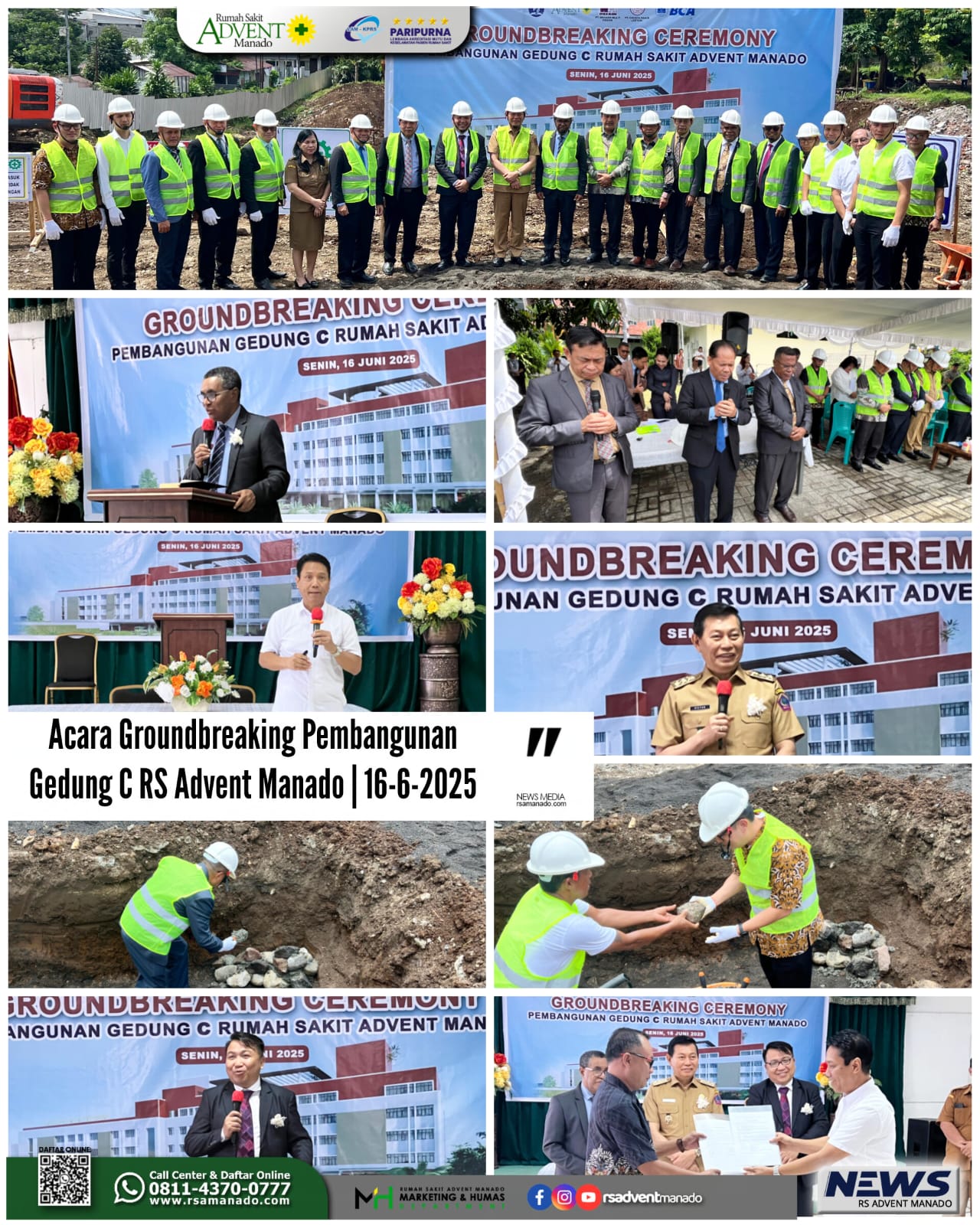Acara GroundBreaking Pembangunan Gedung C RS Advent Manado